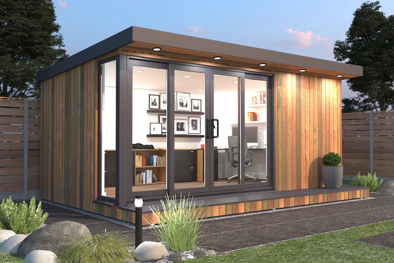 Vivid Pods, garden pod, 3d image of custom Redland studio garden office pod