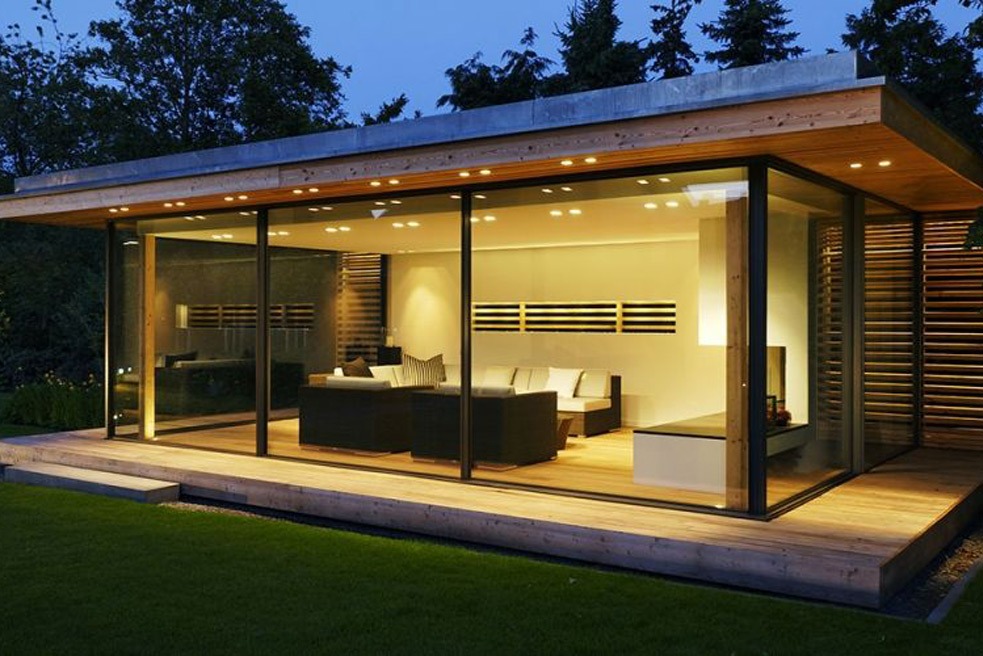 stunning garden studio with large windows
