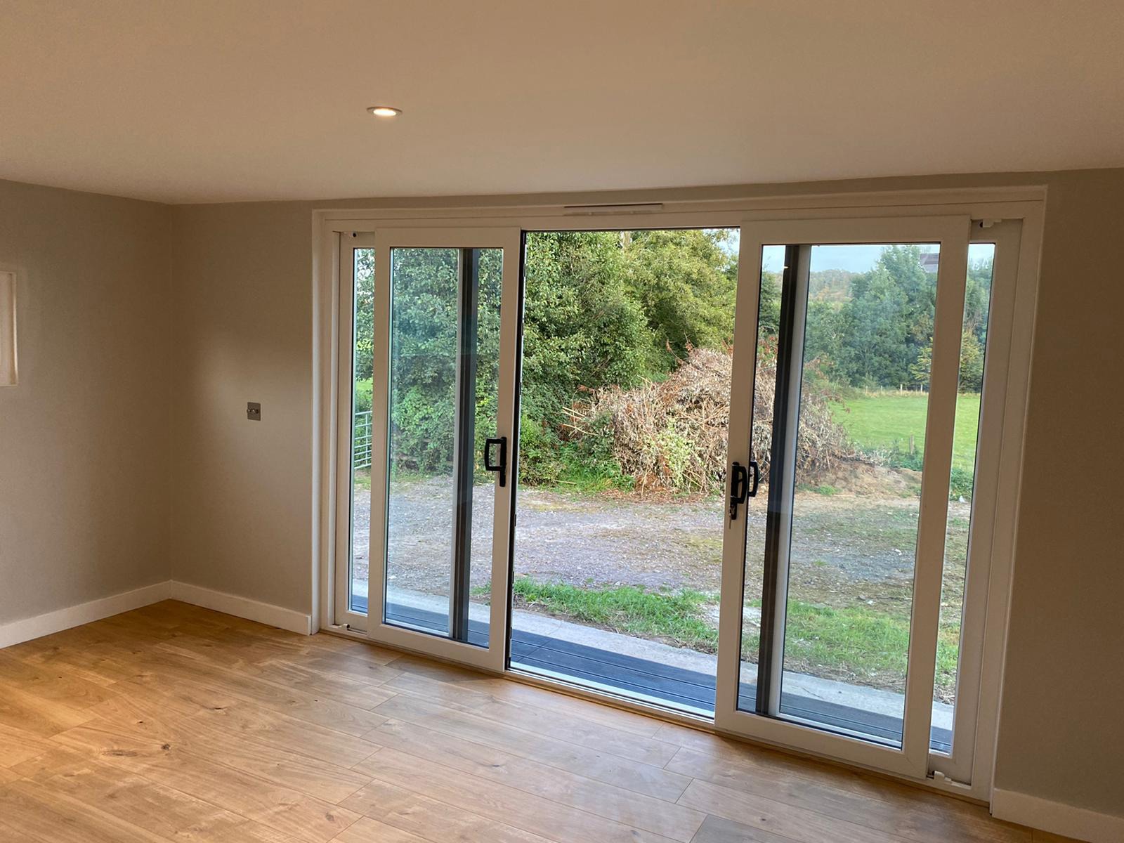 Shrewsbury garden studio room interior with sliding doors